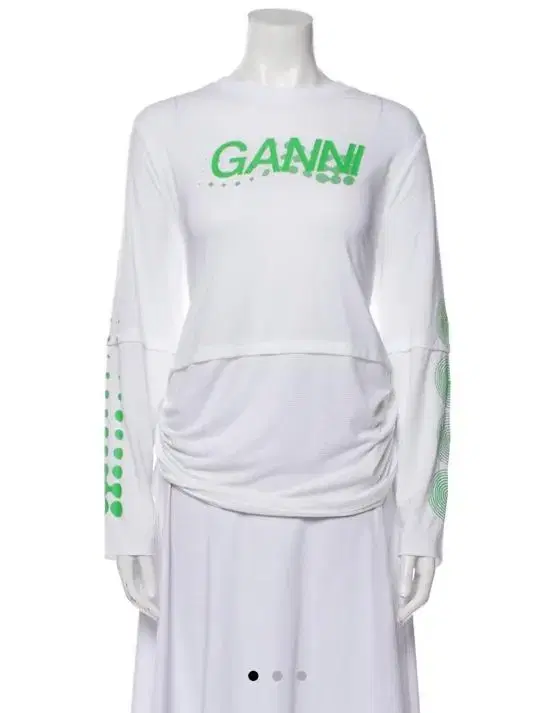 가니 Ganni Graphic Print Crew Neck Top S