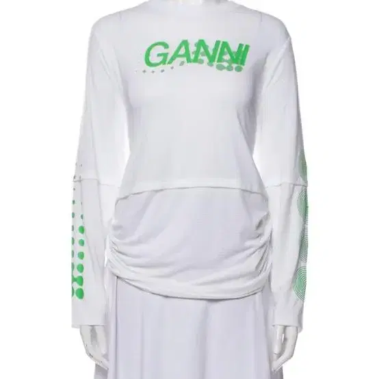 가니 Ganni Graphic Print Crew Neck Top S