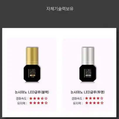 LED속눈썹 글루 블랙 투명 논시아노 엘이디 전용글루 LED연장 전용 글