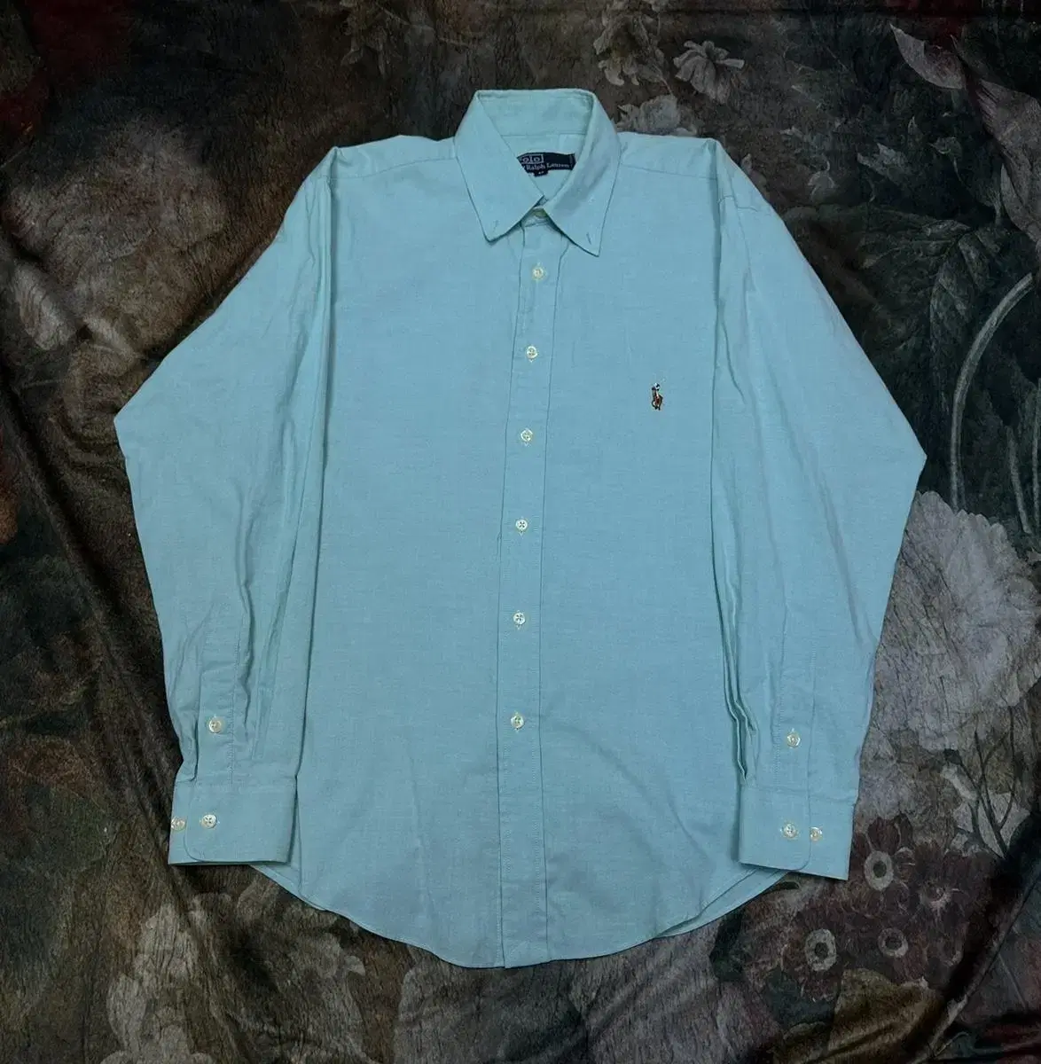 Polo Ralph Lauren Vintage Small Pony Logo Turquoise Solid Shirt M Calhart Shirt