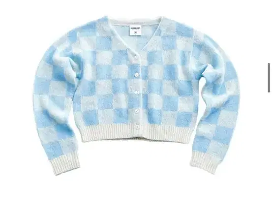 벌스원 CHECKERED JACQUARD 모헤어 가디건