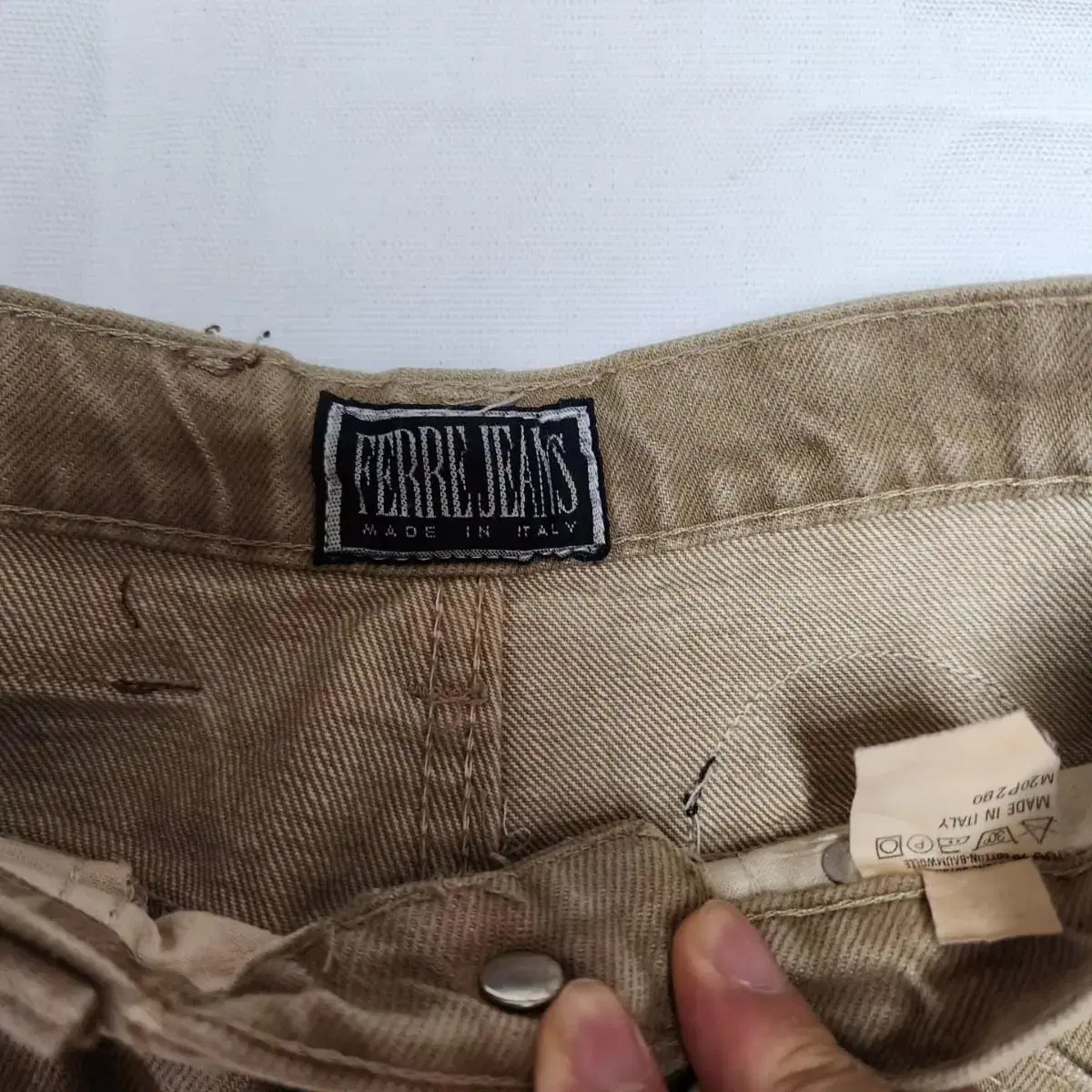 [FERRE JEANS]지안프랑코페레진 자수와팬 패치워크팬츠