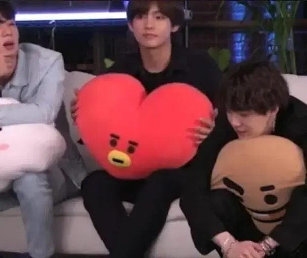 BT21 BTS v Tata Large Cushion