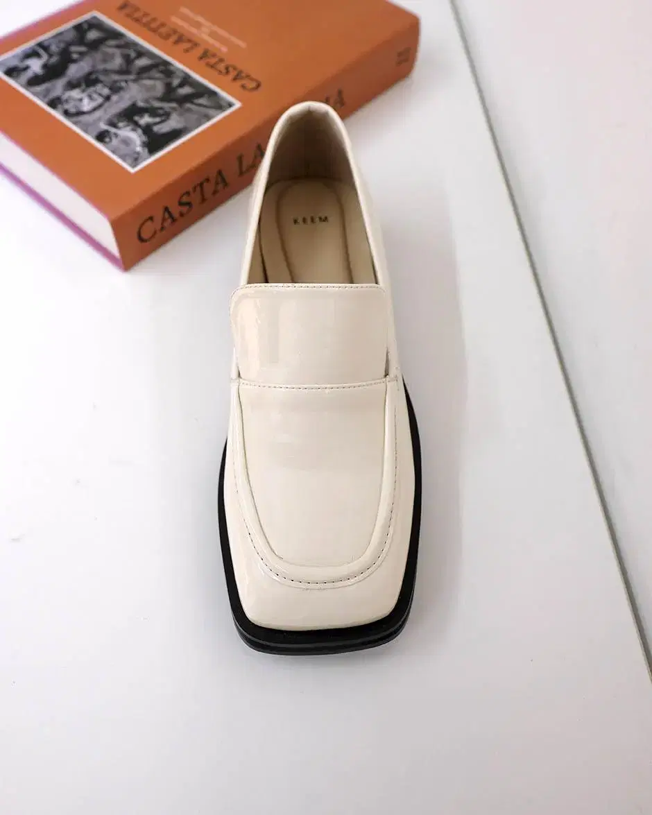 Square Toe Enameled Loafers