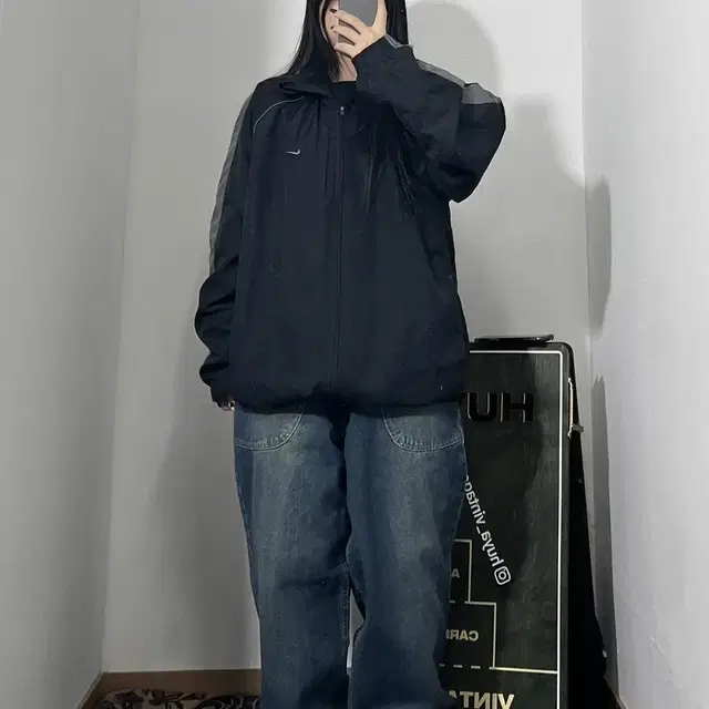 00s 나이키 검정 회색 바람막이 Xxl