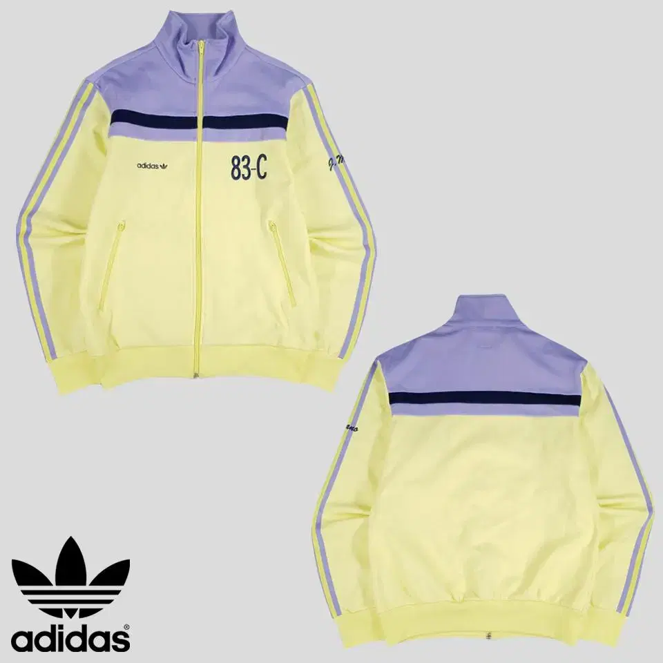 Adidas 00s Light Yellow Purple 83-C MANO Old School Track Top Zip Up