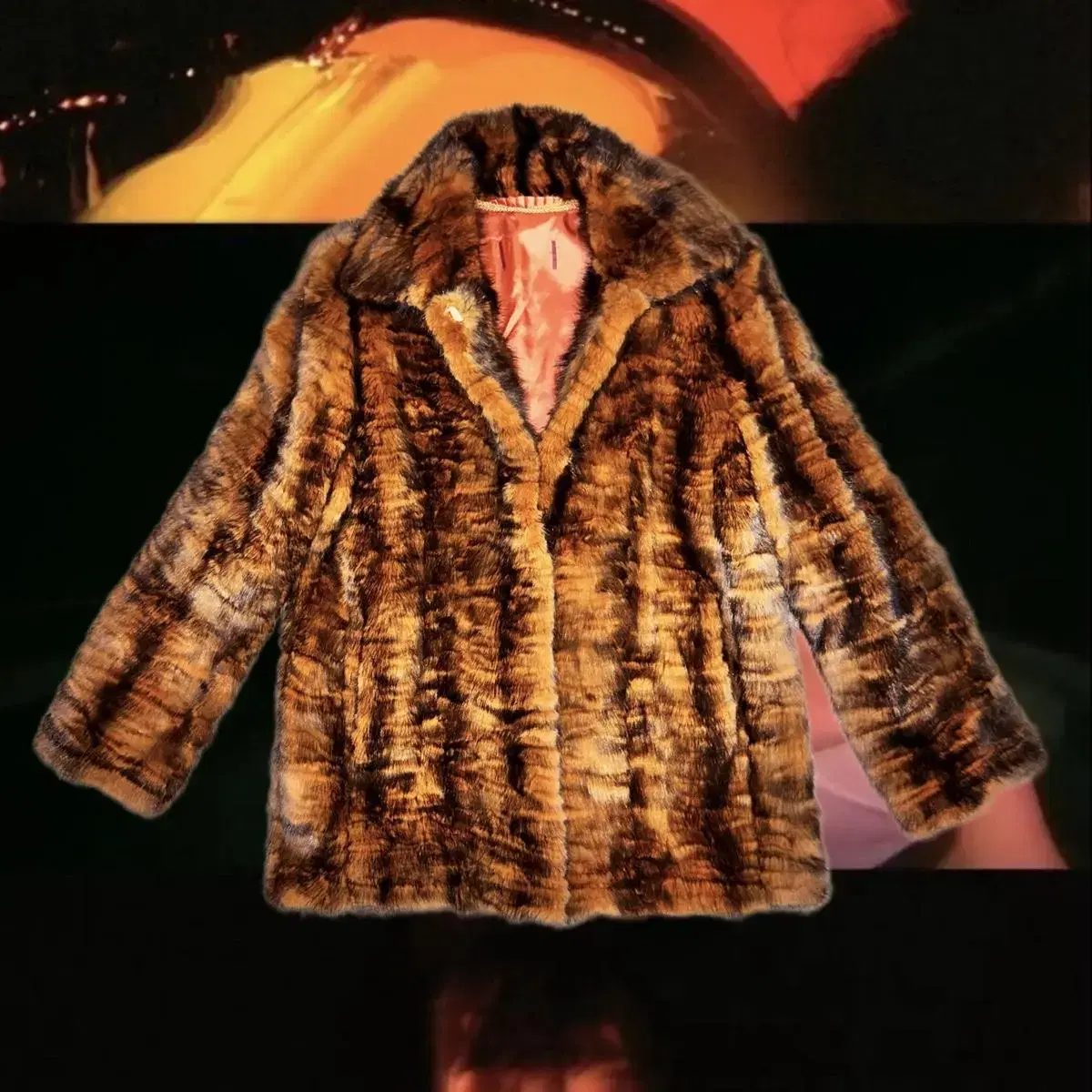 VTG orange tiger pattern fur jk