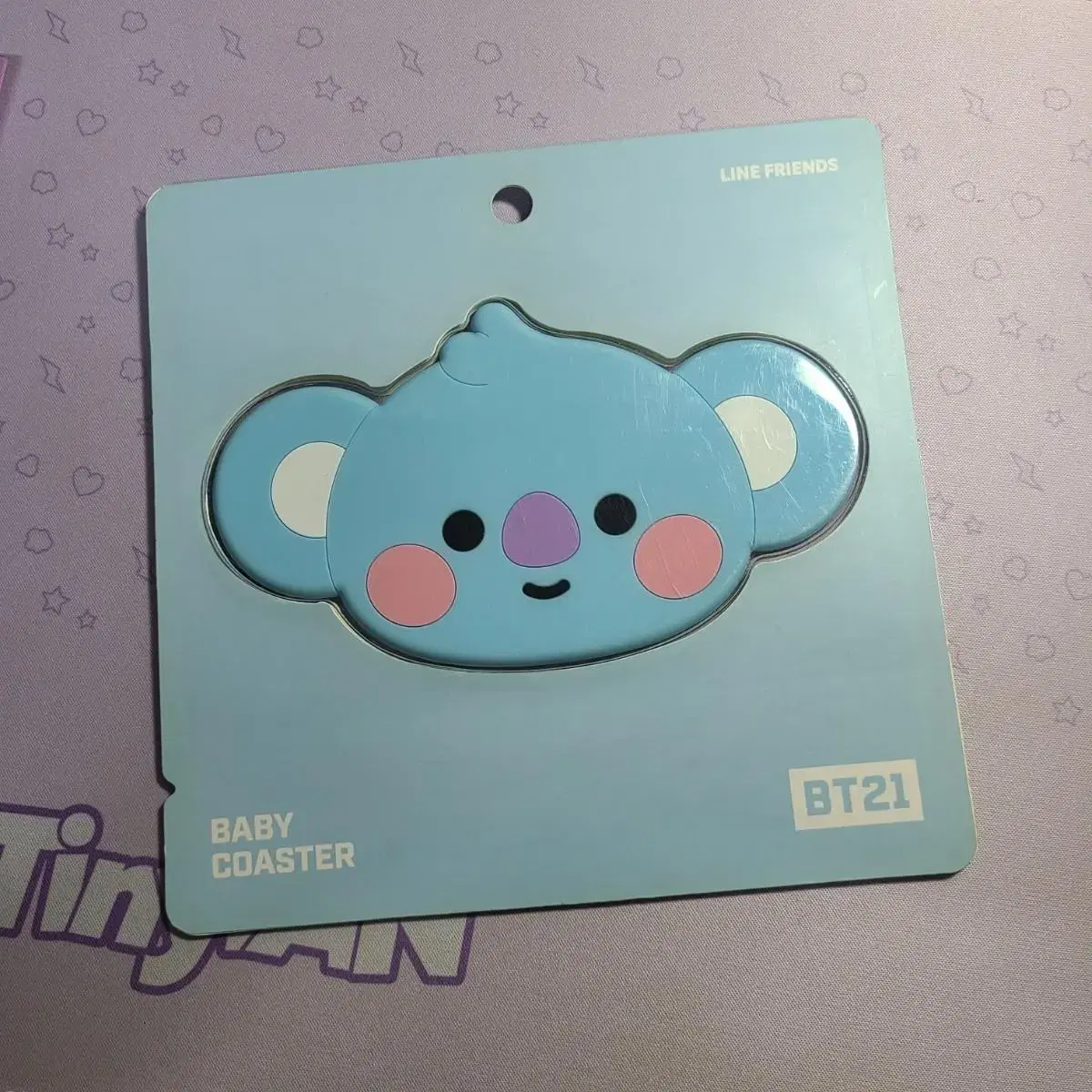 (미개봉) 실리콘 티코스터 컵받침 BT21 코야 koya 라인프렌즈