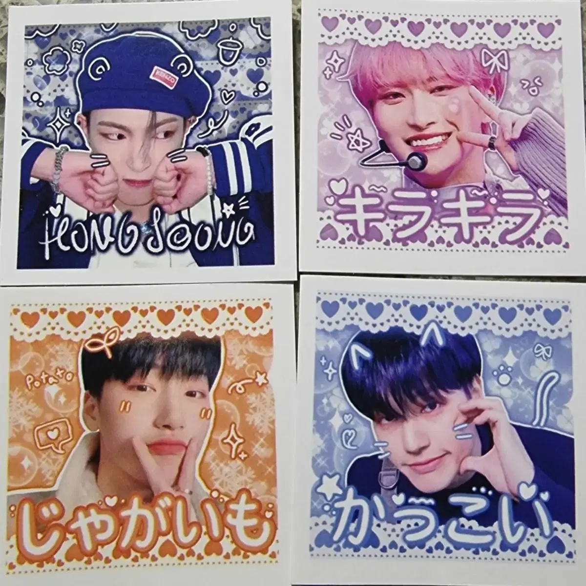 ateez unofficial goods purikura sticker (hongjoong seonghwa san wooyoung)