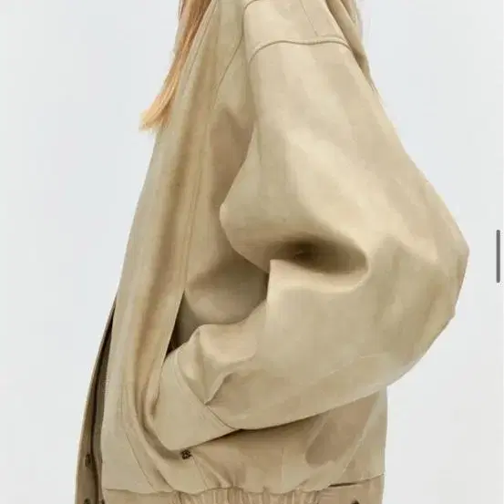 드파운드 leather jacket light beige