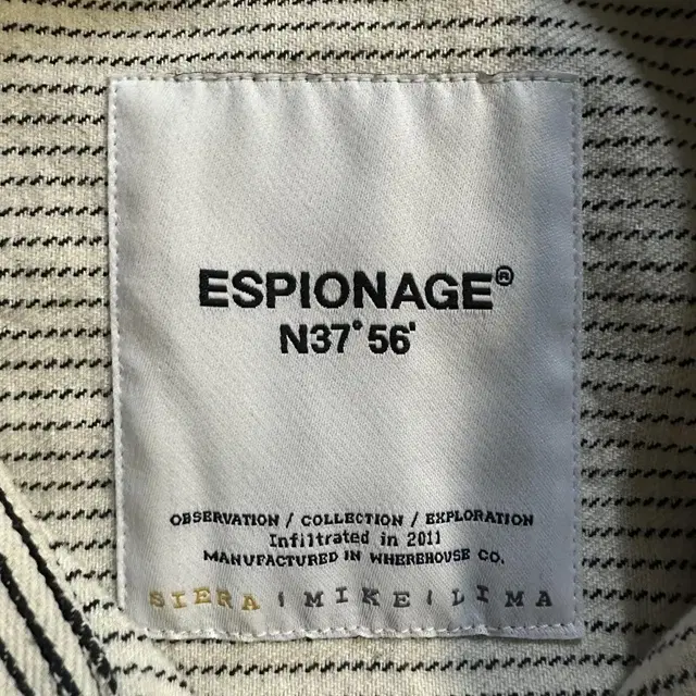 [M] 에스피오나지 ESPIONAGE 스트라이프 셔츠 자켓