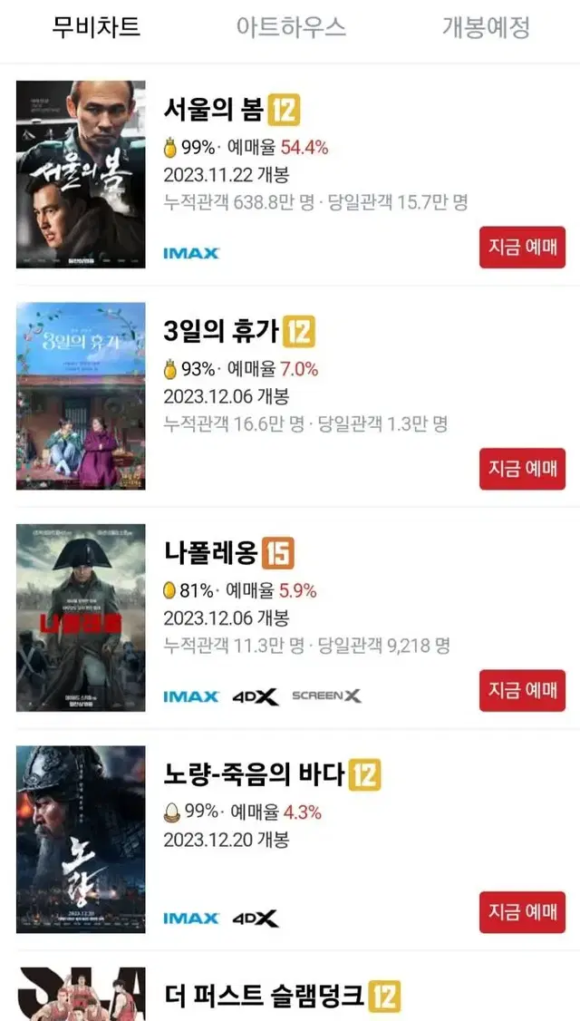 CGV 평일 특별관 대리예매 2인 4DX with SCREENX 가능