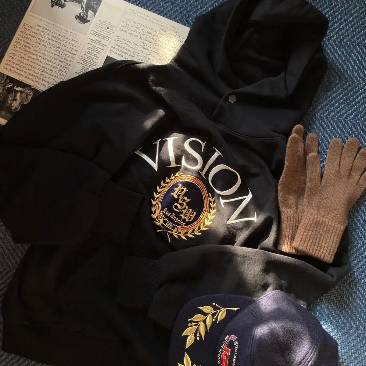 Vision Vision Street Embroidered Logo Black Hoodie