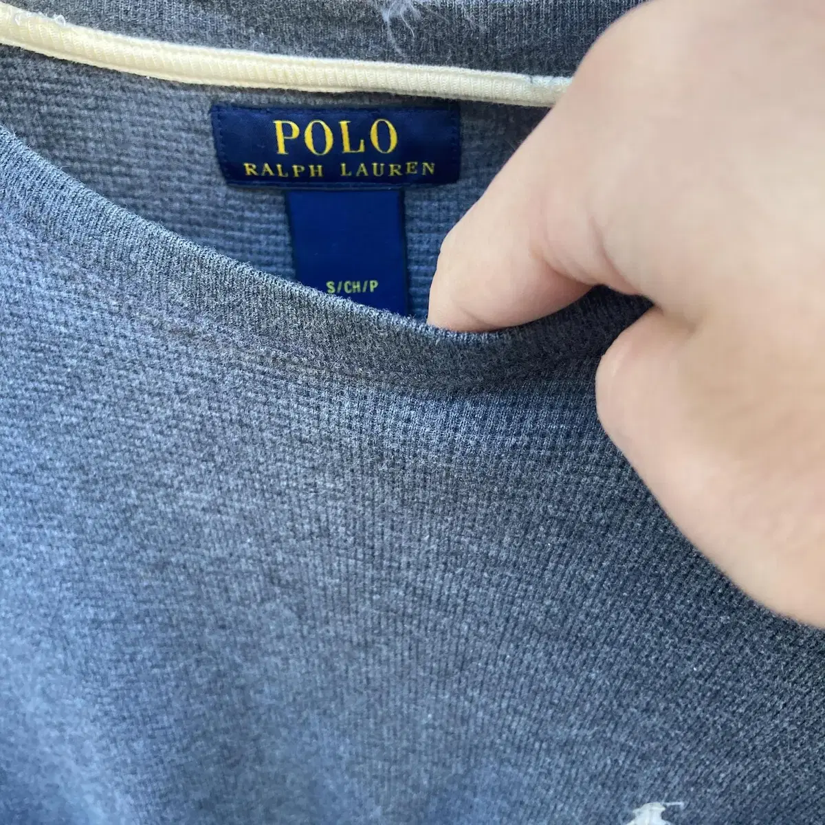 polo ralphlauren 폴로랄프로렌 그레이 와플 긴팔 티셔츠