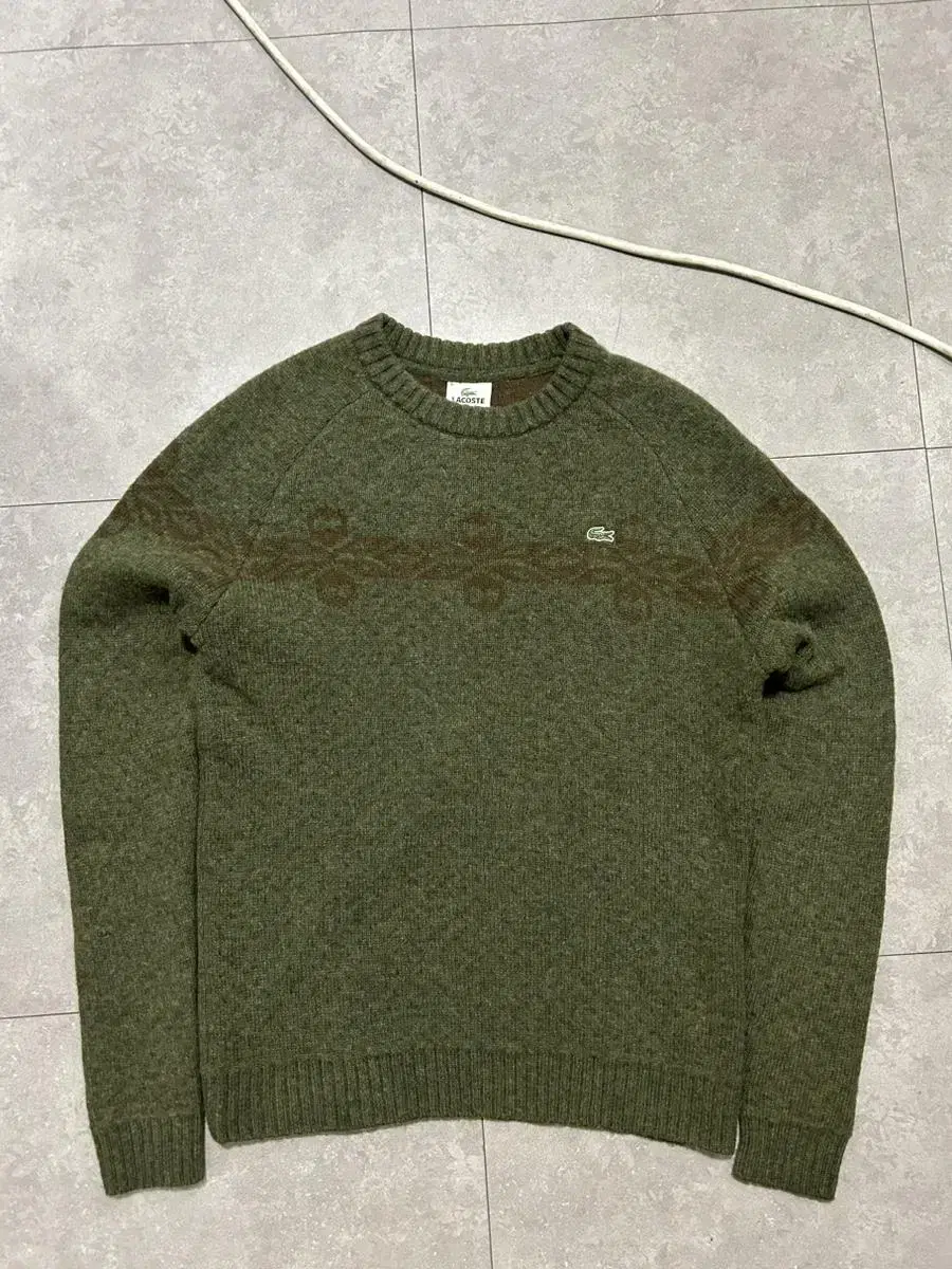 Lacoste Vintage Olive Green Dotom [A]wool Knit