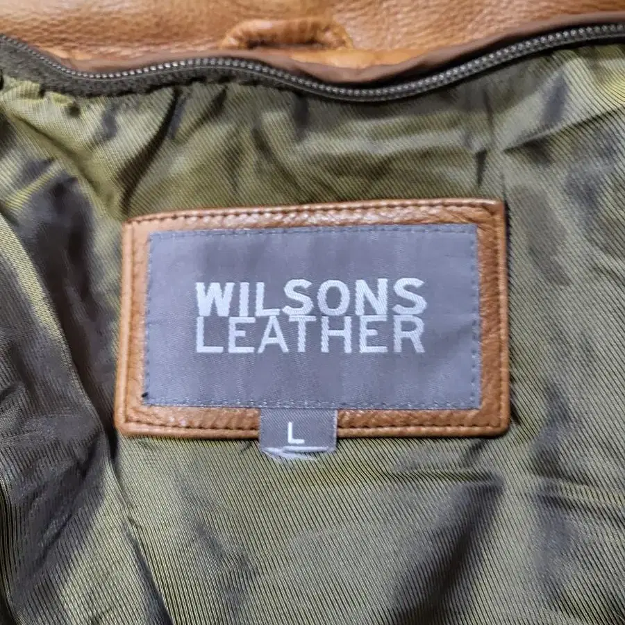 L)Wilson Leather 카멜 오버핏 100%가죽 자켓