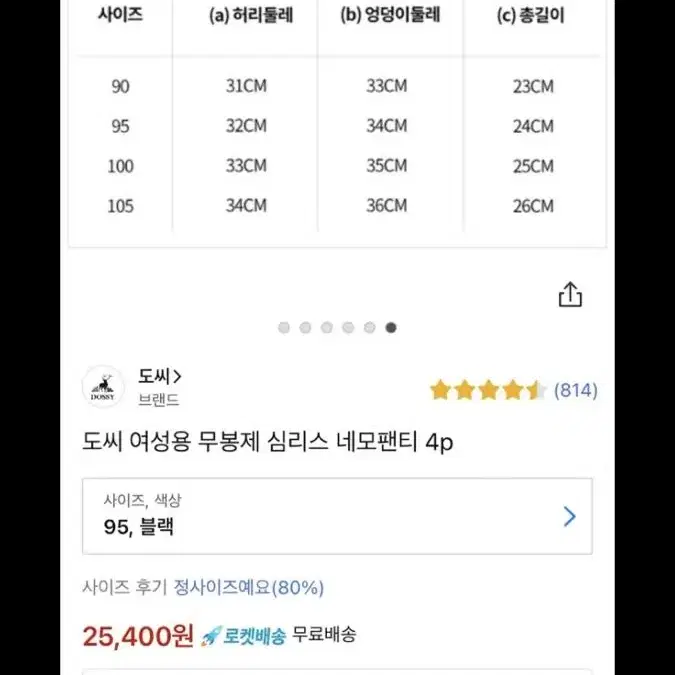 여성 드로즈 3p (95) 미개봉