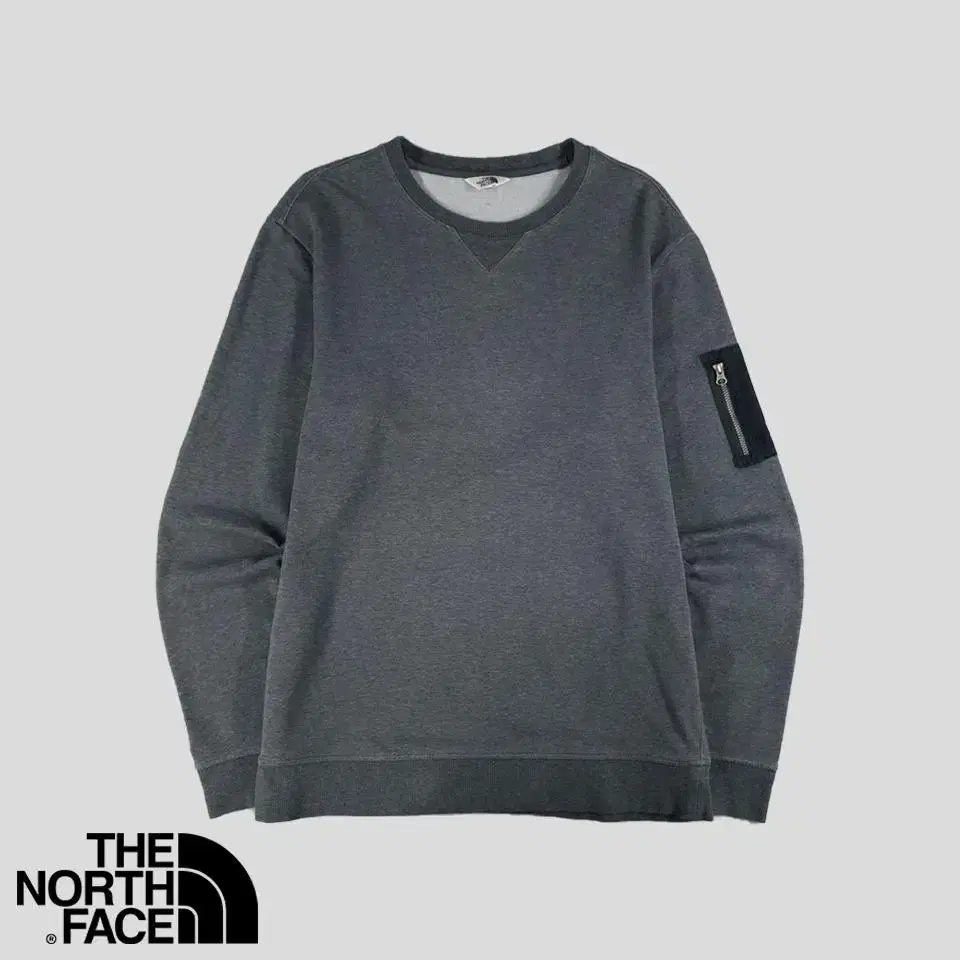 The North Face Charcoal Arm Pocket Cotton Poly Blend Sweatshirt M