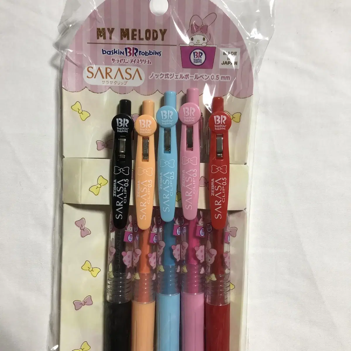 sarasa 베스킨라빈스31 마이멜로디 0.5mm 볼펜 세트