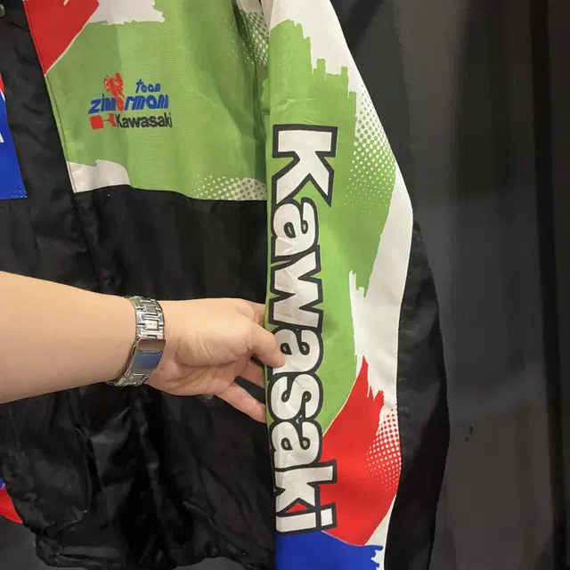 (END) Kawasaki 가와사키 페인트 프린팅 로고 바이크 자켓