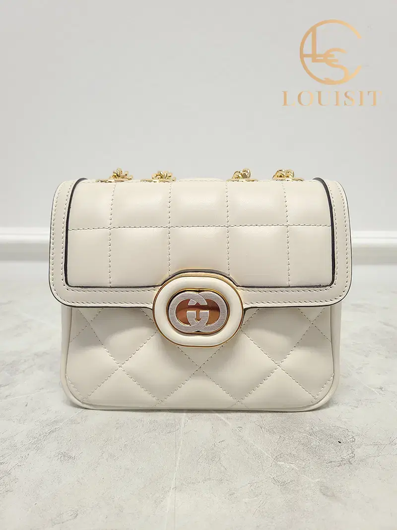 Gucci White Quilted Leather Interlocking G-Decor Mini Shoulder Bag