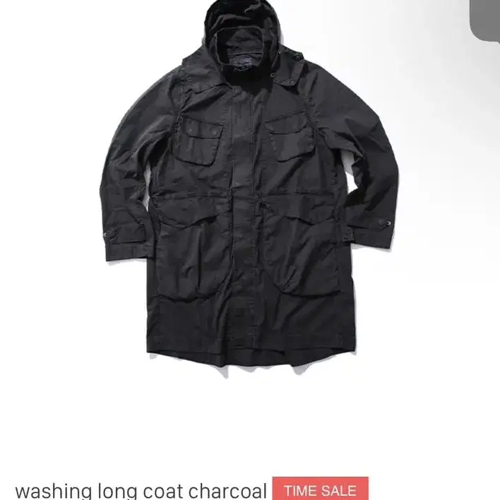 I4p washing long coat charcoal