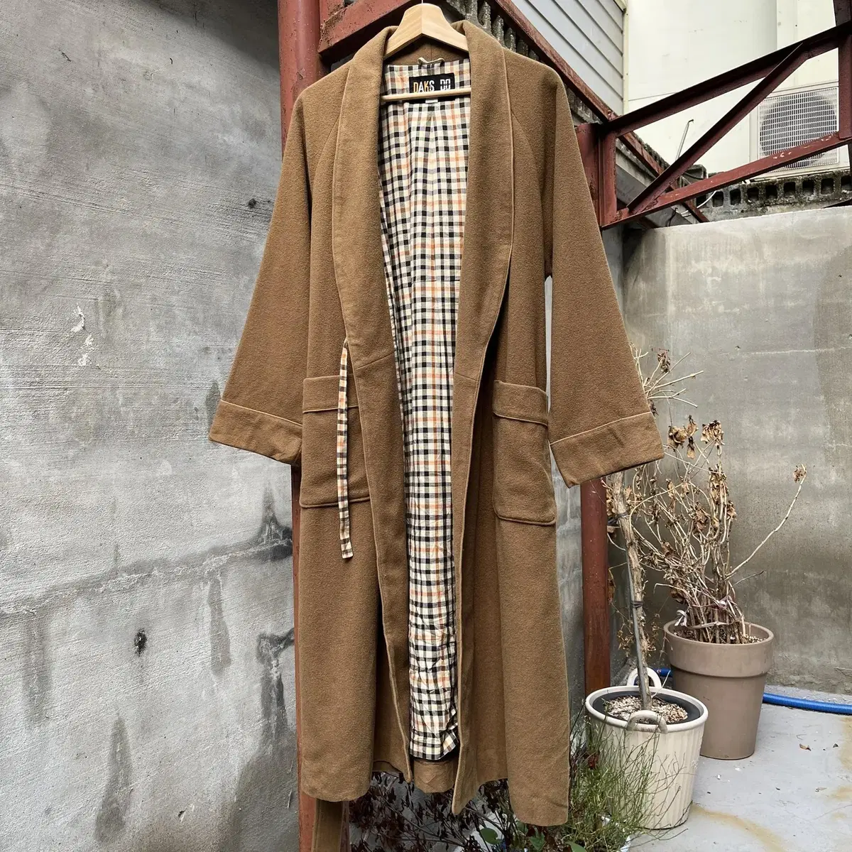 DAKS 90's wool robe coat (made in JAPAN)