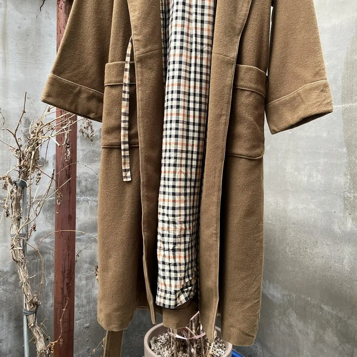 DAKS 90's wool robe coat (made in JAPAN)