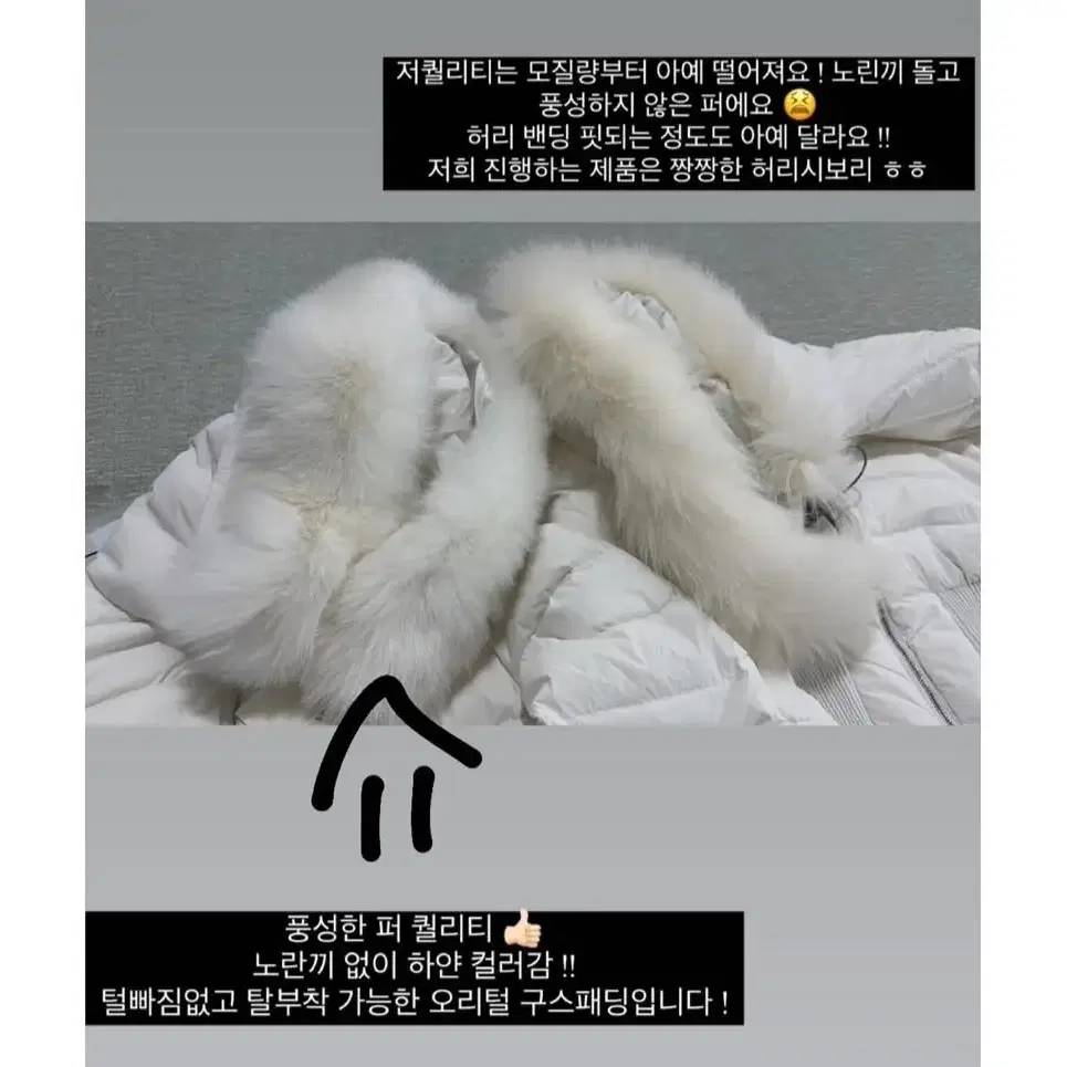 루미에 나블리 에이블리 오리털 구스 폭스 퍼 허리쏙 슬림 패딩