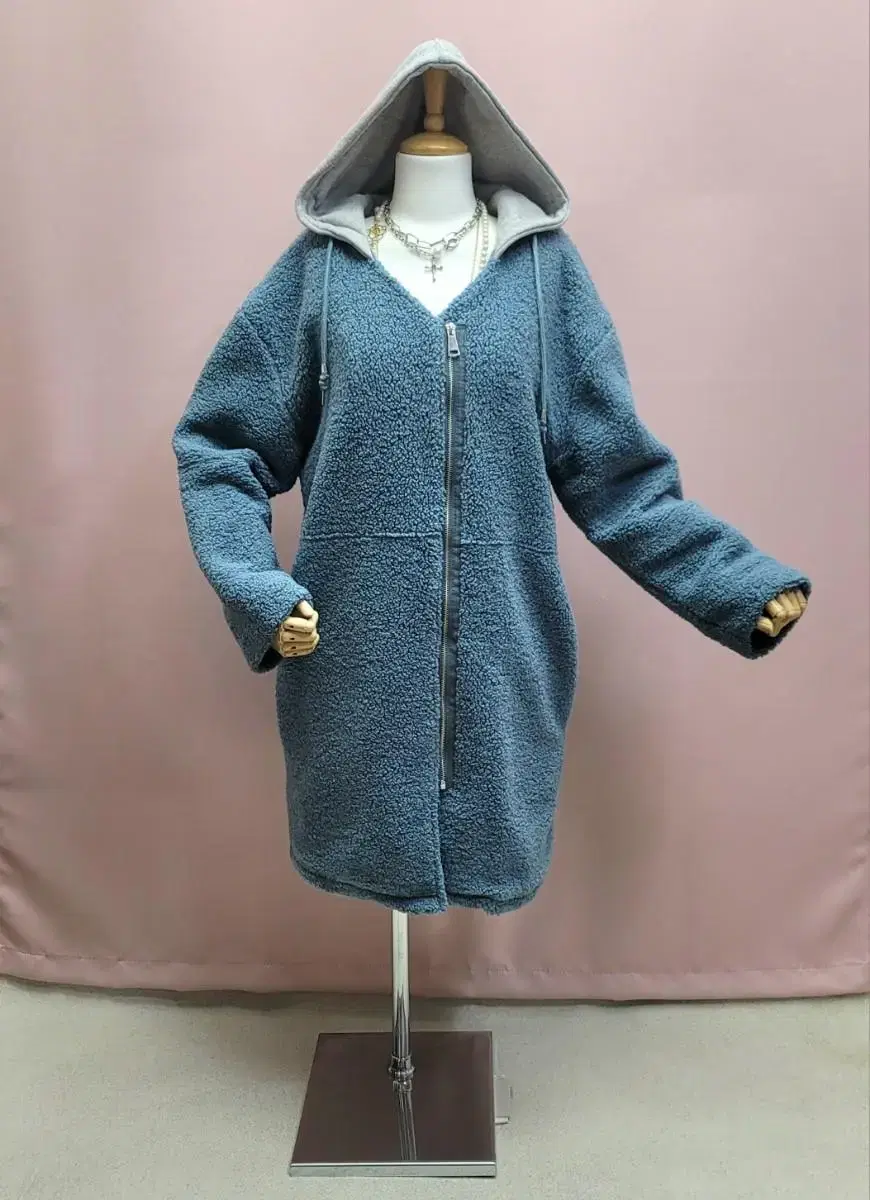 V Poggle Long Hooded Quilted Jumper