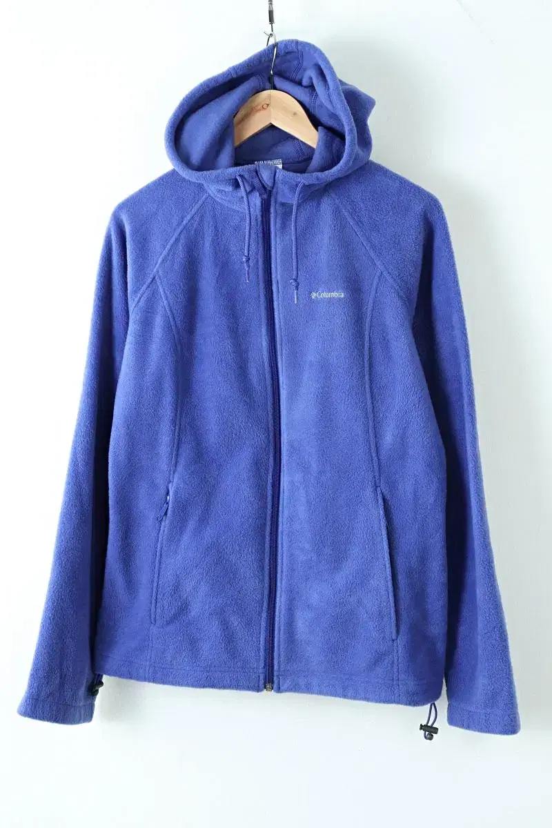 (L) Columbia Hooded Zip-up bloo Fleece Unique-9A20