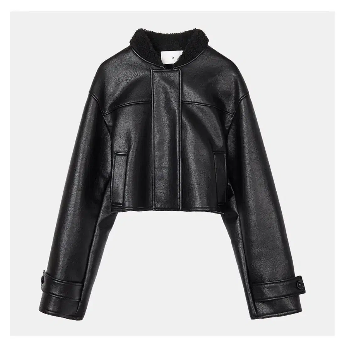 르 le placket shearling cropped jacket