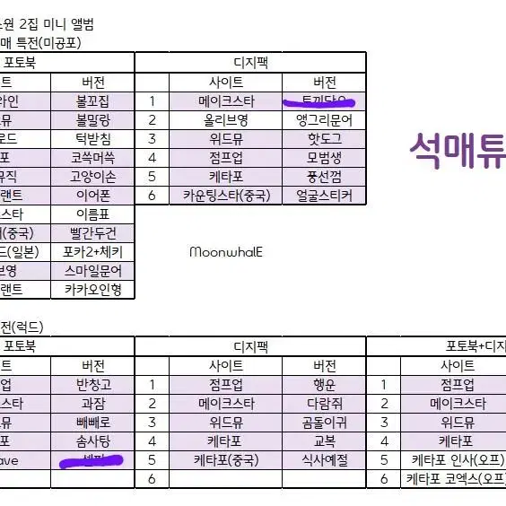 제베원 메이크스타 폴라베어 앨범 분철 미공포 럭드 김지웅 석매튜 리키