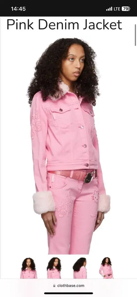 Blumarine X Hello Kitty 핑크 데님 자켓 S