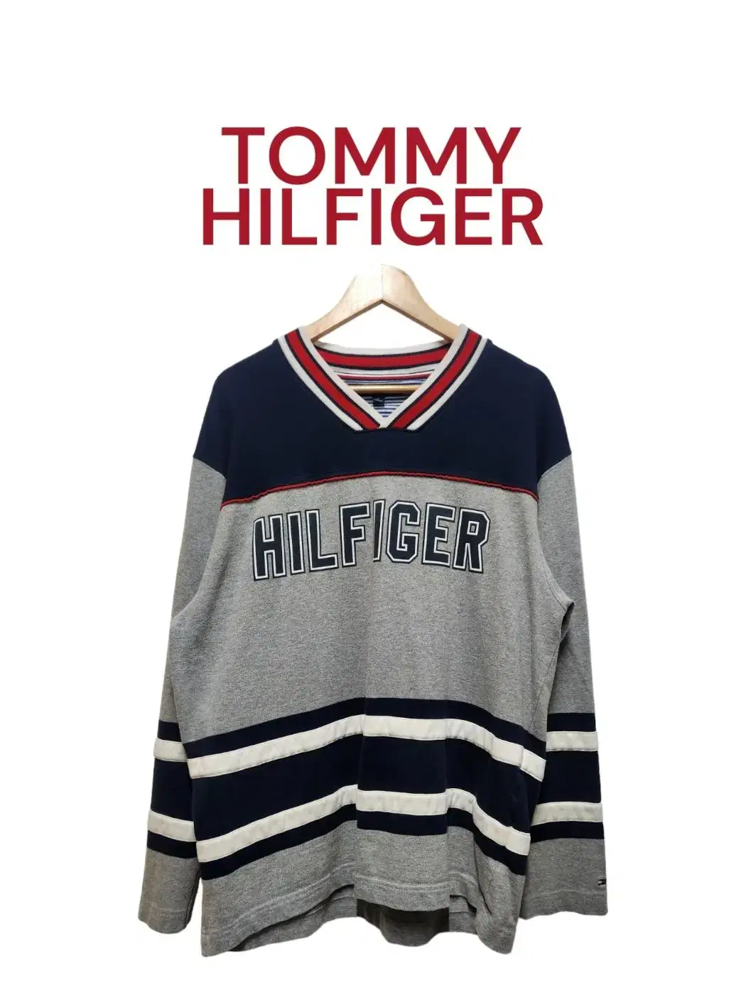 [M] TOMMYHILFIGER 타미힐피거 빅로고 브이넥 니트 (2)