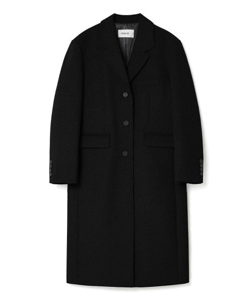 Surplus Wool Big-Fit Single Maxi Coat , Black , XL