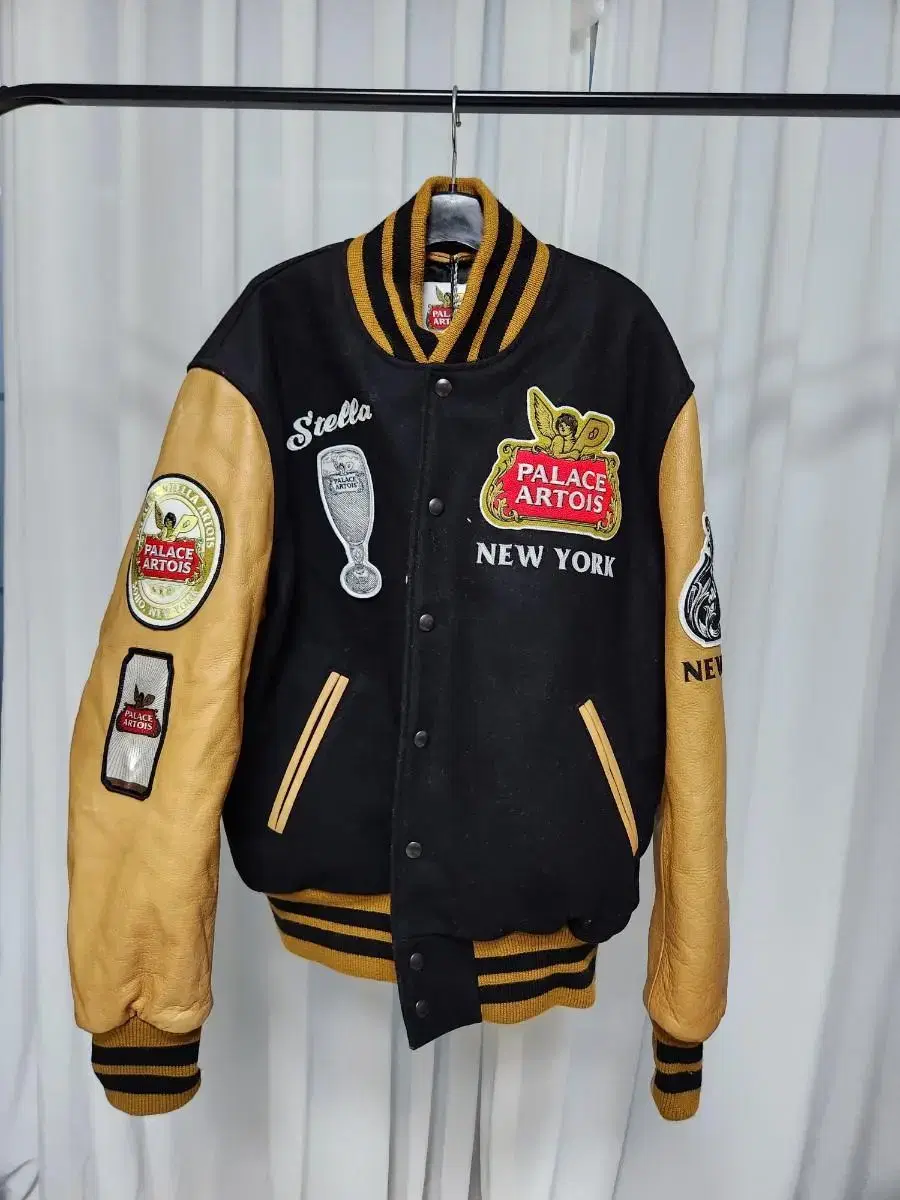 [L]Pallas Stella Varsity Jacket GoldBlack