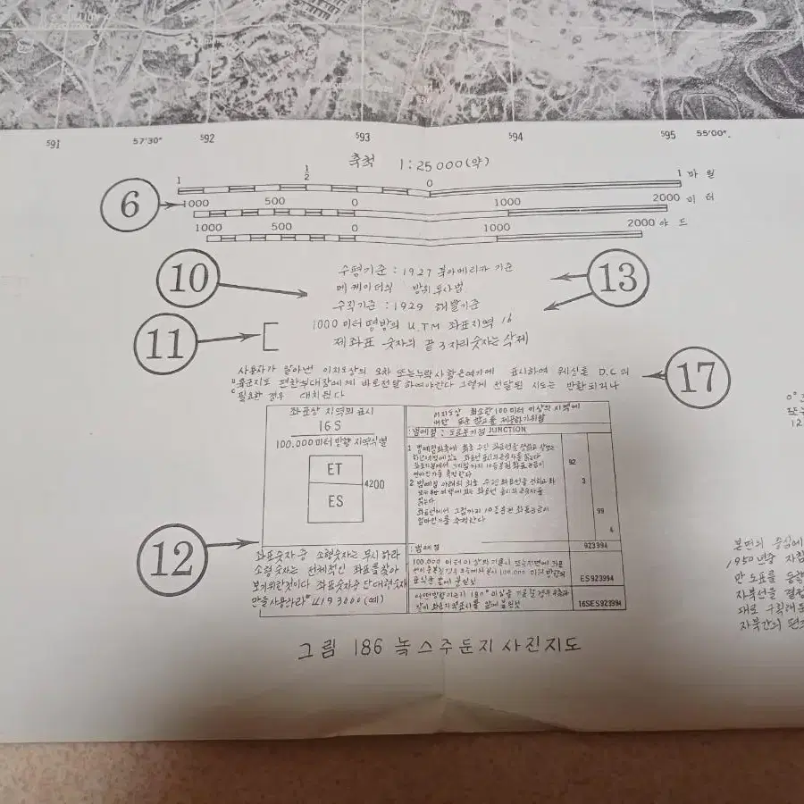 금성 북서부 등고선 지도