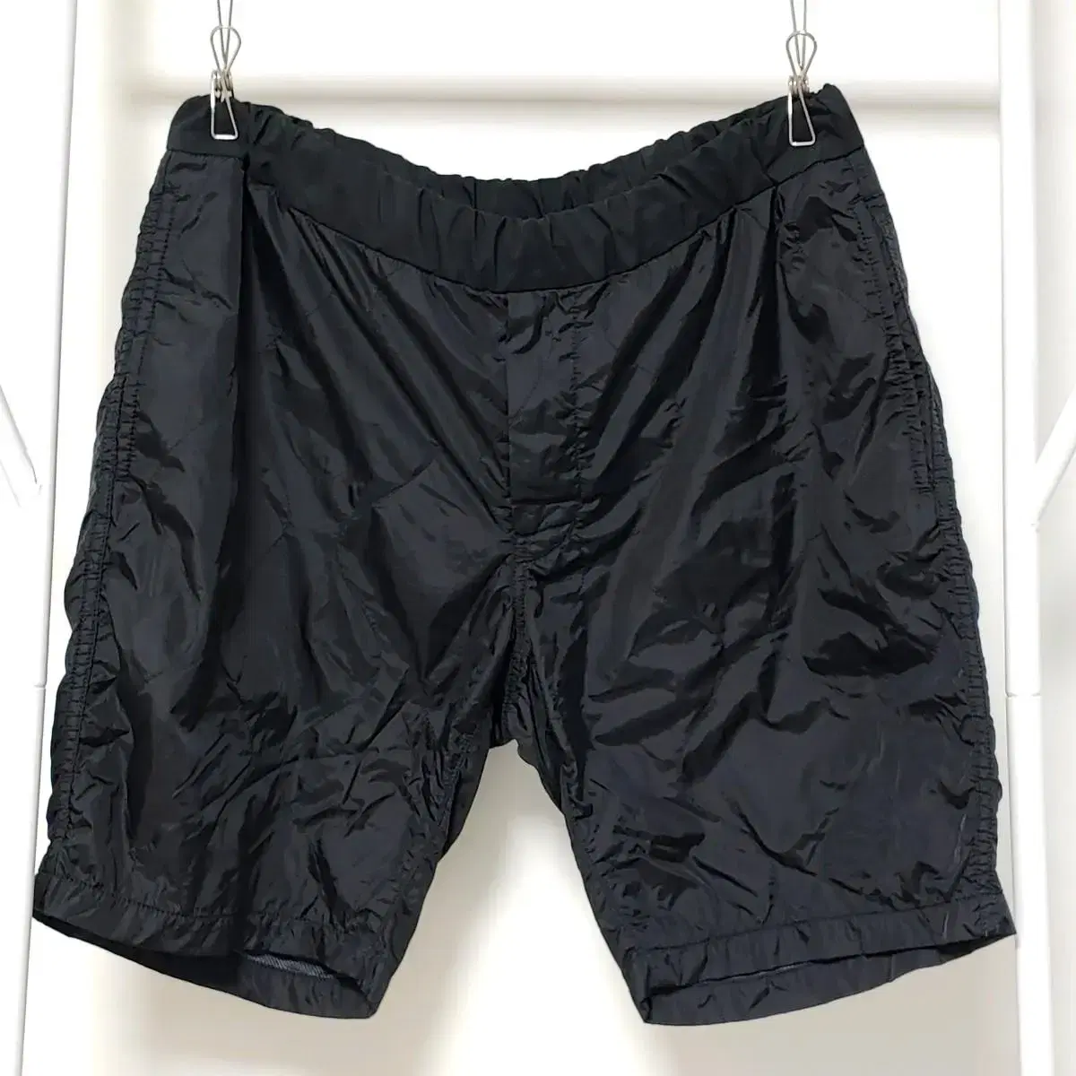 08SIRCUS 16SS Mesh Bonded Quilted Shorts Black