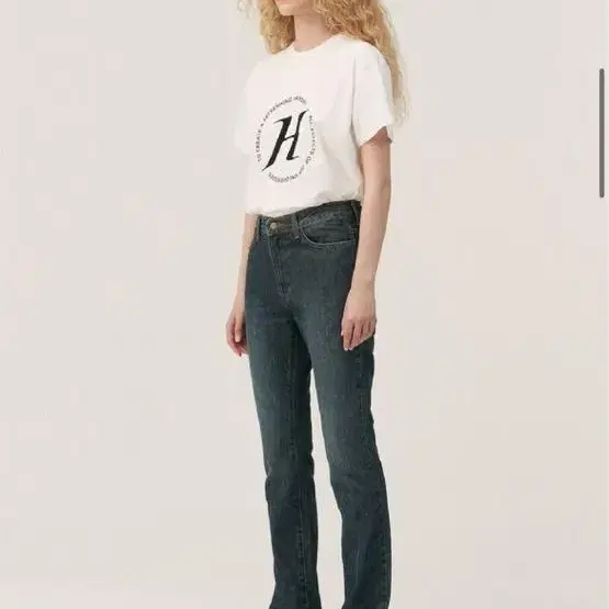 더오픈프로덕트 WASHED NAVY SKINY JEANS, NAVY