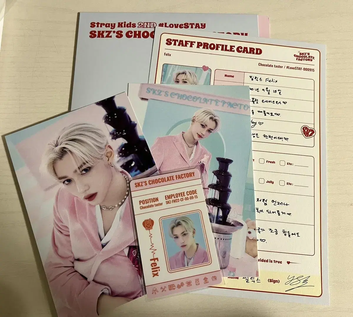 Straykids felix chocolatefactory ID kard WTS