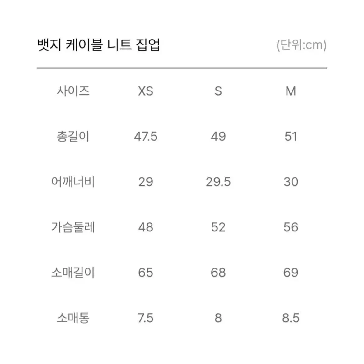 타미 케이블 로고 니트 집업가디건 (1회착용/드라이클리닝 완료)