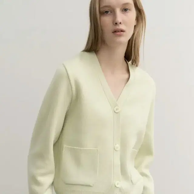 르 LE 울 니트 가디건 라임 wool knit cardigan lime