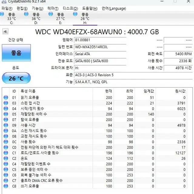 [무료배송]WD Red Plus 4TB HDD 하드디스크