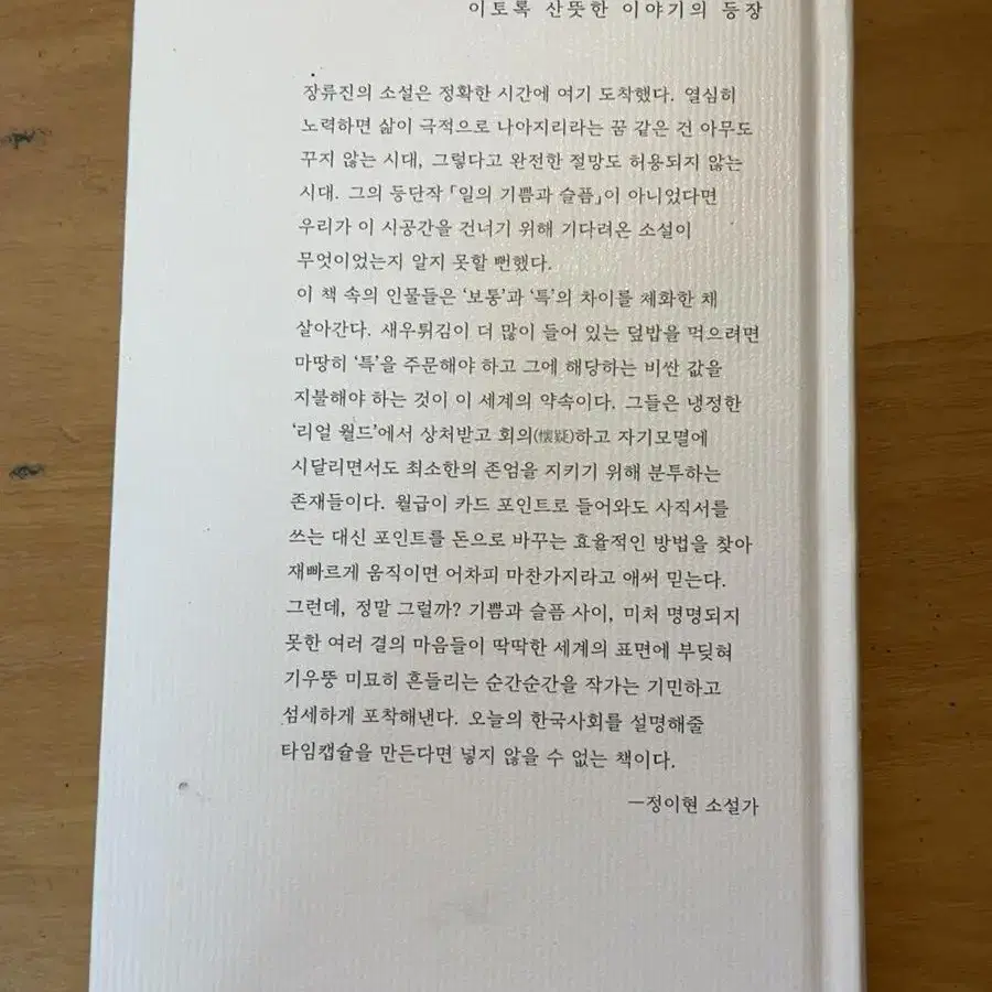 창비 장류진 소설집 [일의 기쁨과 슬픔]