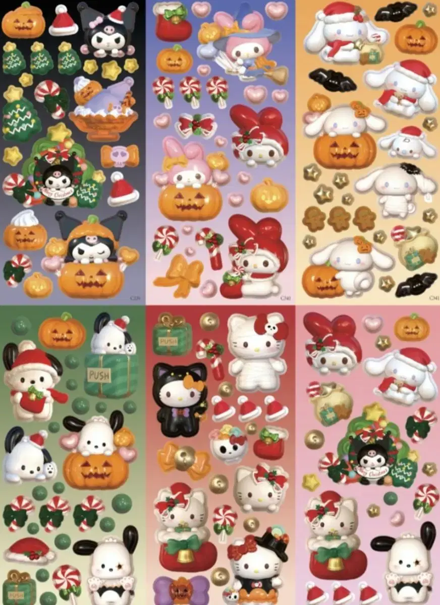 [Sanrio] Sanrio Christmas 3D Seal Sticker (1pc)