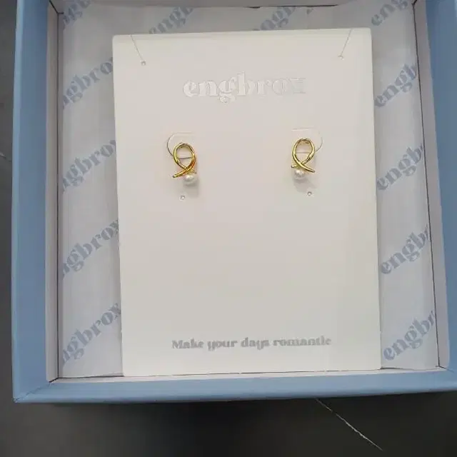 앵브록스 여성용 mini loop pearl gold earring 귀걸