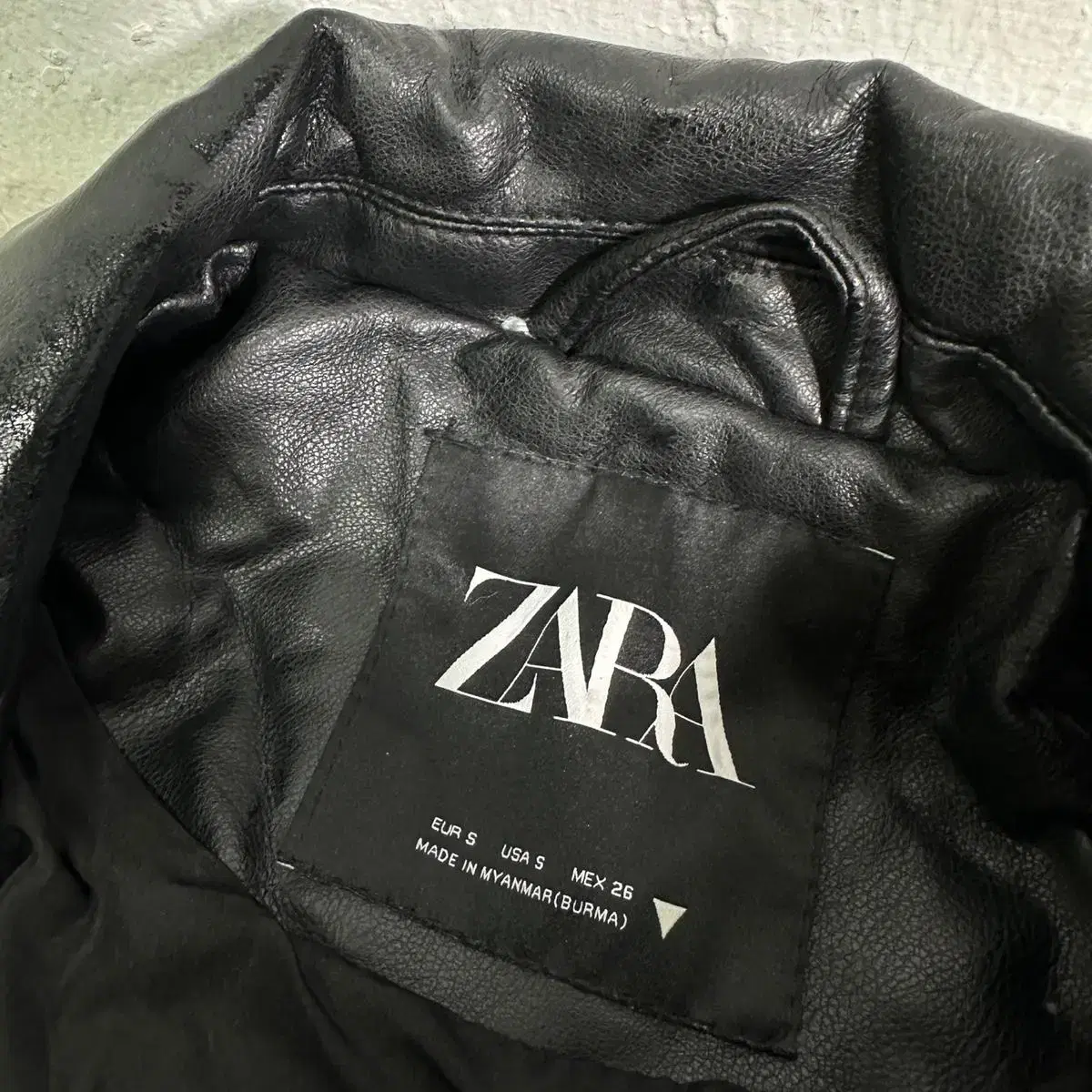 우먼L ZARA 블랙 레더 라이더자켓