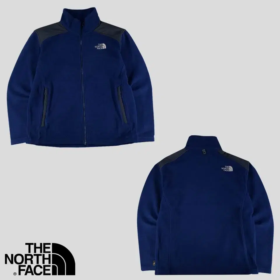 The North Face Navy Charcoal Innerfleece Fleece Hooded Zip Jacket M