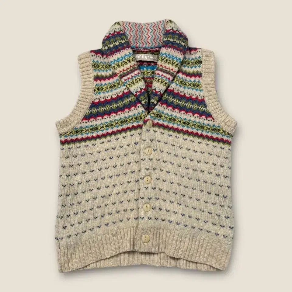 Vintage Pront Collar Ethnic Pattern Vest